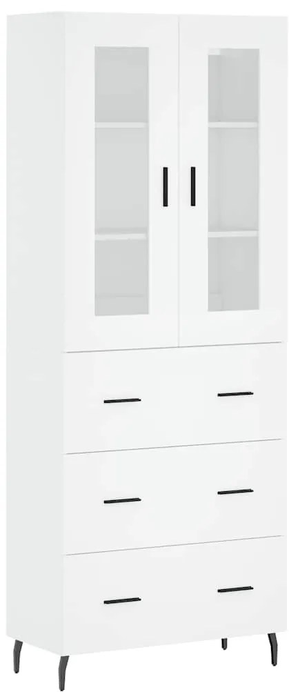 3198417 vidaXL Висок шкаф, бял, 69,5x34x180 см, инженерно дърво