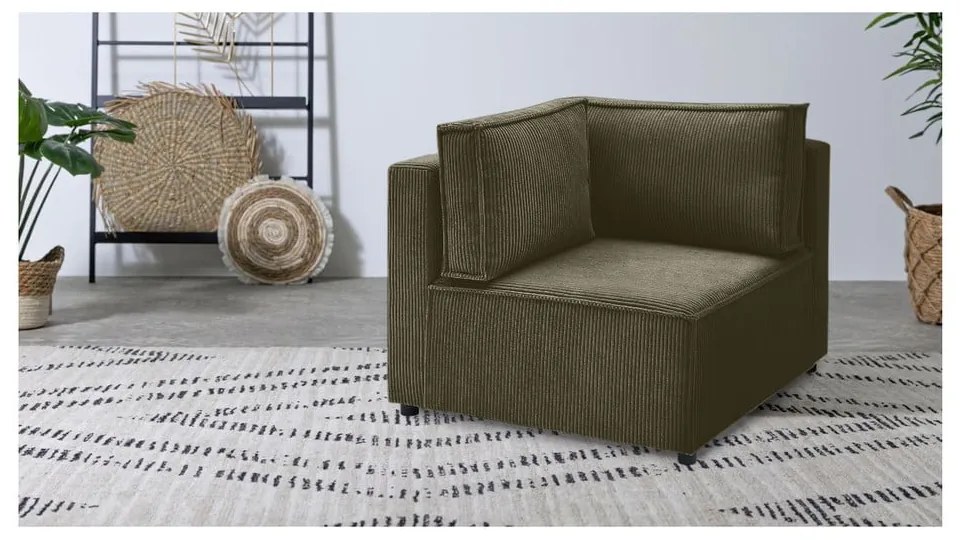 Светлозелен модулен диван от рипсено кадифе (променлив) Nihad modular – Bobochic Paris