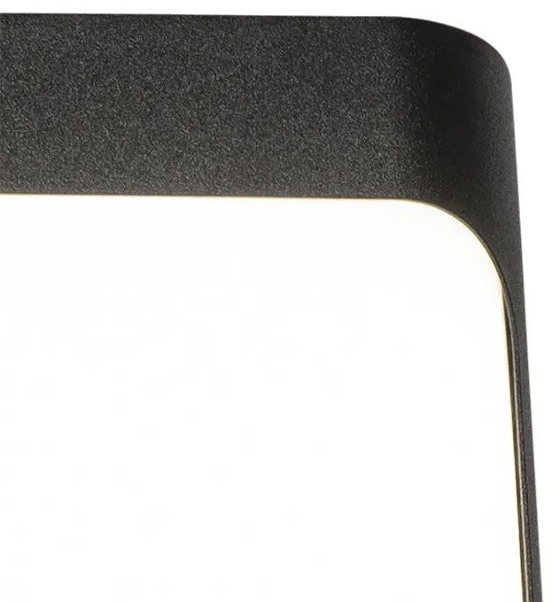 Стенна лампа черна с LED IP44 с датчик за движение - Khuvan