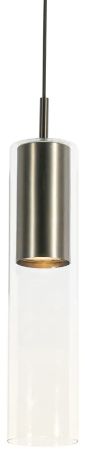 Модерна висяща лампа Gunmetal за 1-фазова релсова система - Iconic Lloyd