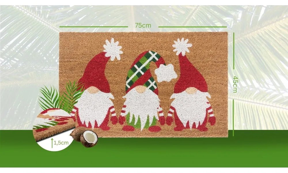Постелка с коледен мотив от кокосови влакна 45x75 cm - Hanse Home
