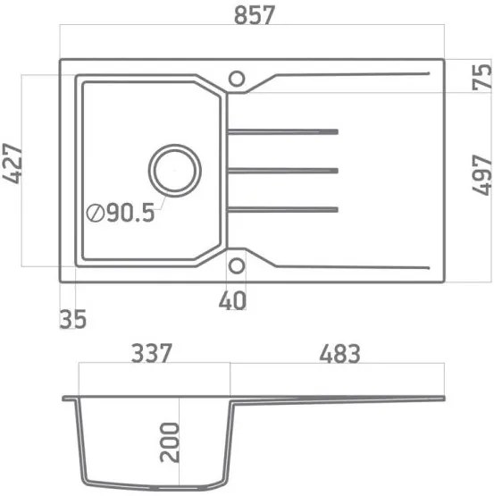 Измийте Sanitec 805-Pietra