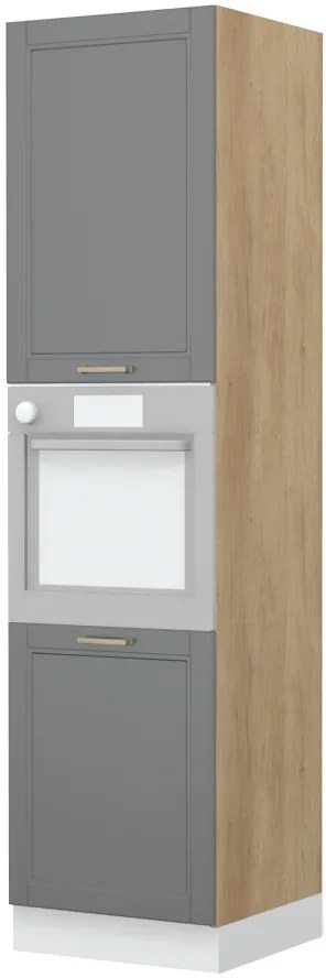 Подов шкаф за фурна Висок Tahoma K23-60-2KR-Oak - White matte