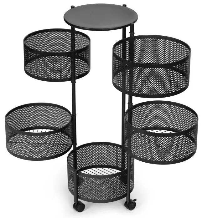 Рафт с кошници в черно на колела