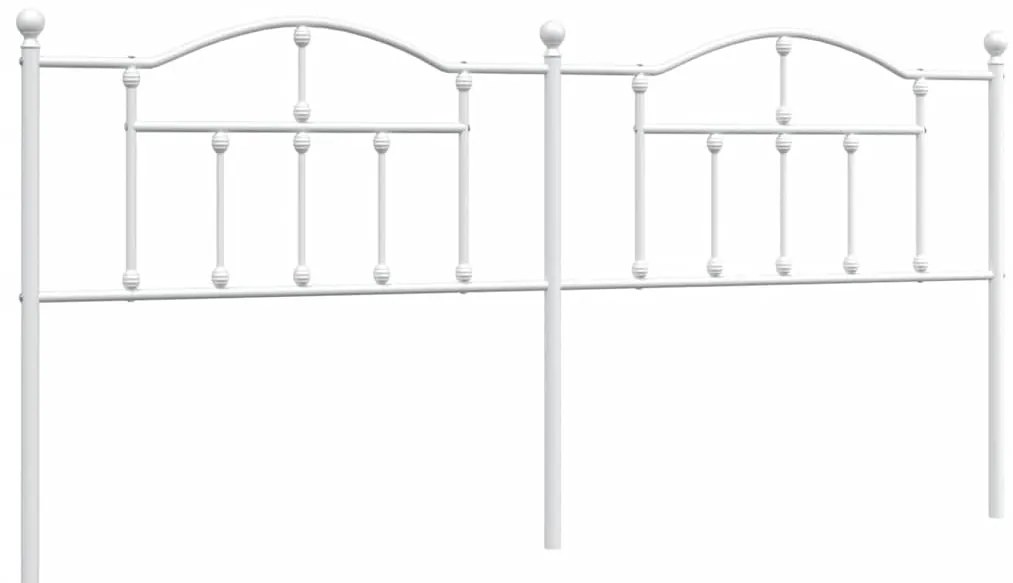353525 vidaXL Метална резервна табла за легло, бяла, 193 см