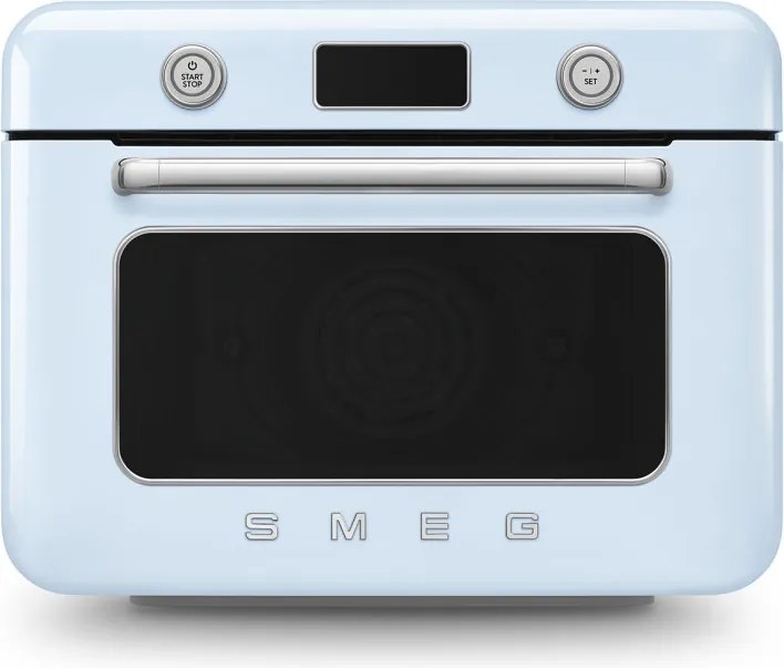 Мини фурна с комбинирана пара Smeg COF01PBEU, 1800 W, 10 функции, LCD дисплей, 40-230C, Пастелно синя