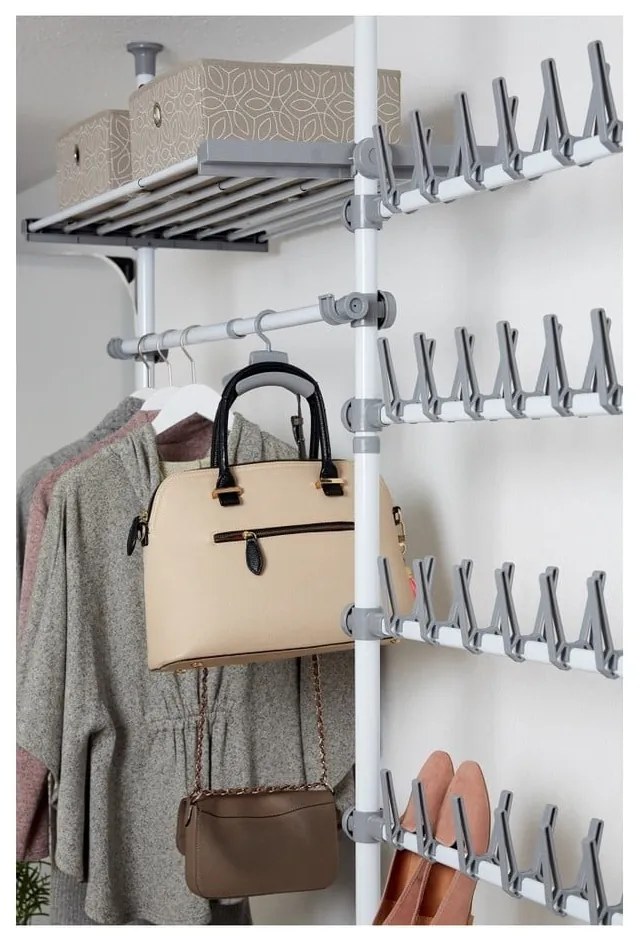 Бял метален телескопичен стелаж за обувки Herkules – Wenko