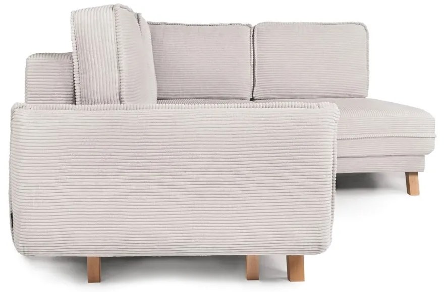 Бежов сгъваем ъглов диван от рипсено кадифе (десен ъгъл) Tori – Bonami Selection