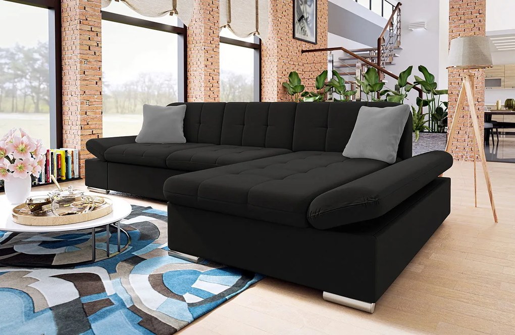 Ъглов диван Malwi-Right-Black