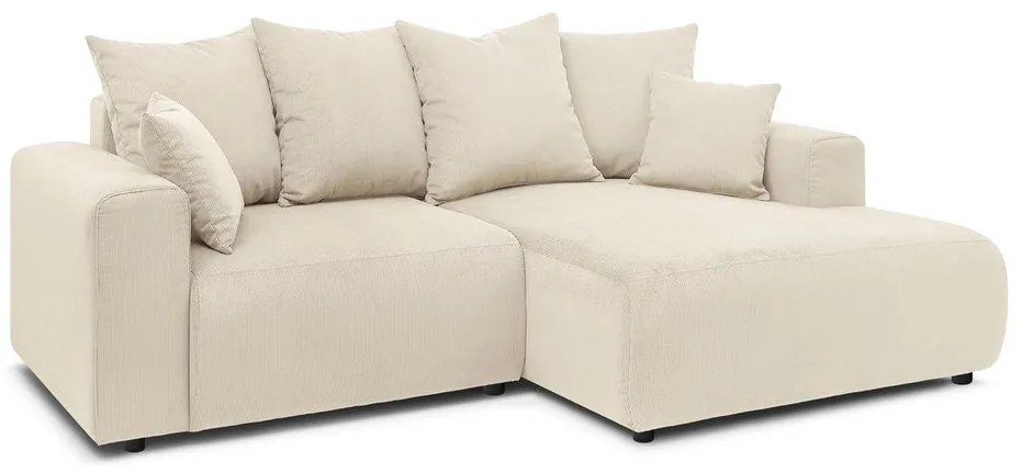 Кремав кадифен ъглов диван Enjoy – Bobochic Paris