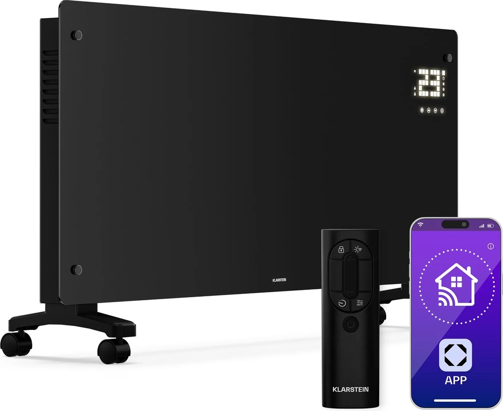 Klarstein Конвектор Bornholm | 3000 W | 30 м² | Мощен и стилен | 105 см x 51 см