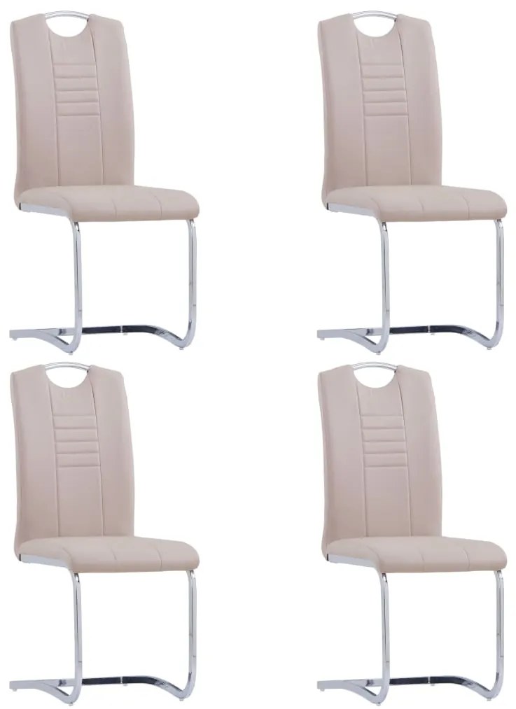 281780 vidaXL Конзолни трапезни столове, 4 бр, капучино, изкуствена кожа