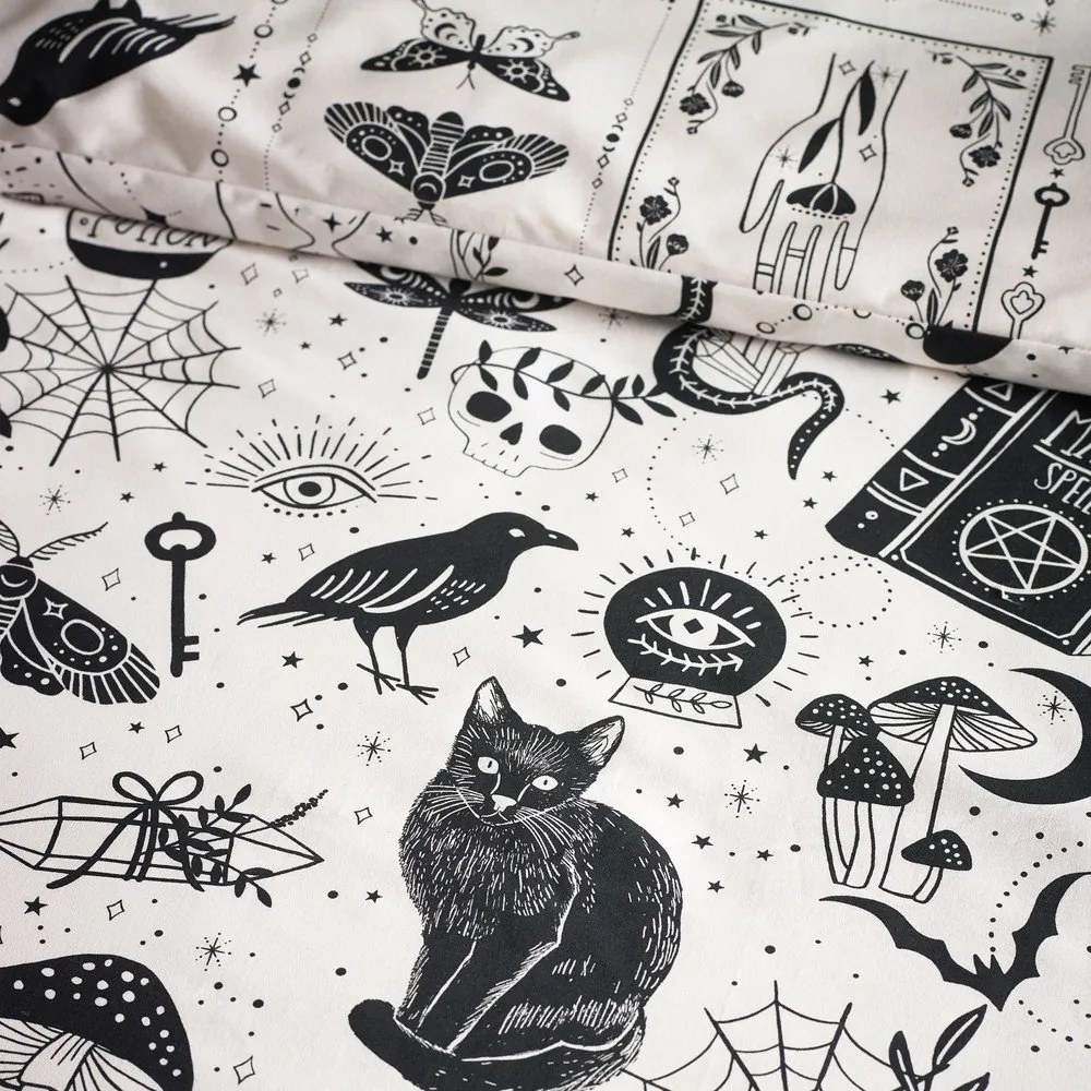Черно-бежово единично спално бельо 135x200 cm Enchanted Witchcraft – Catherine Lansfield