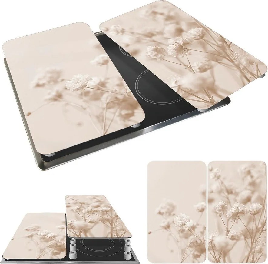 Капак за печка от закалено стъкло 52x30 cm Dried Flower – Wenko