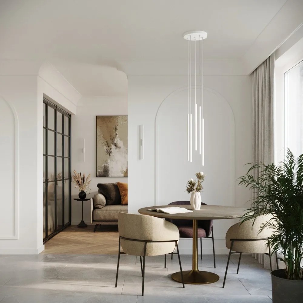 Бяло метално висящо осветително тяло ø 25 cm Fideus – Sollux