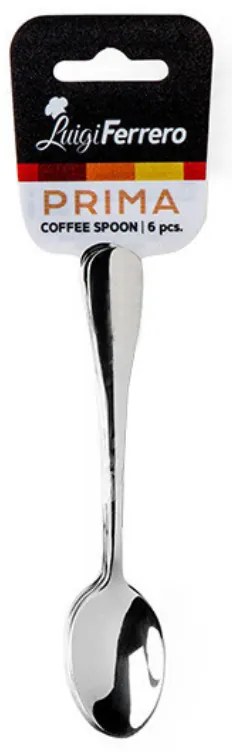 Комплект 6 бр лъжички за кафе Luigi Ferrero Prima FR-6182, Неръждаема стомана, Сребрист