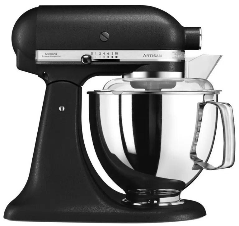 Планетарен миксер KitchenAid Artisan Elegance 5KSM175PSEBK, 300 W, 4.8 л, Direct drive, 10 скорости, Черен мат