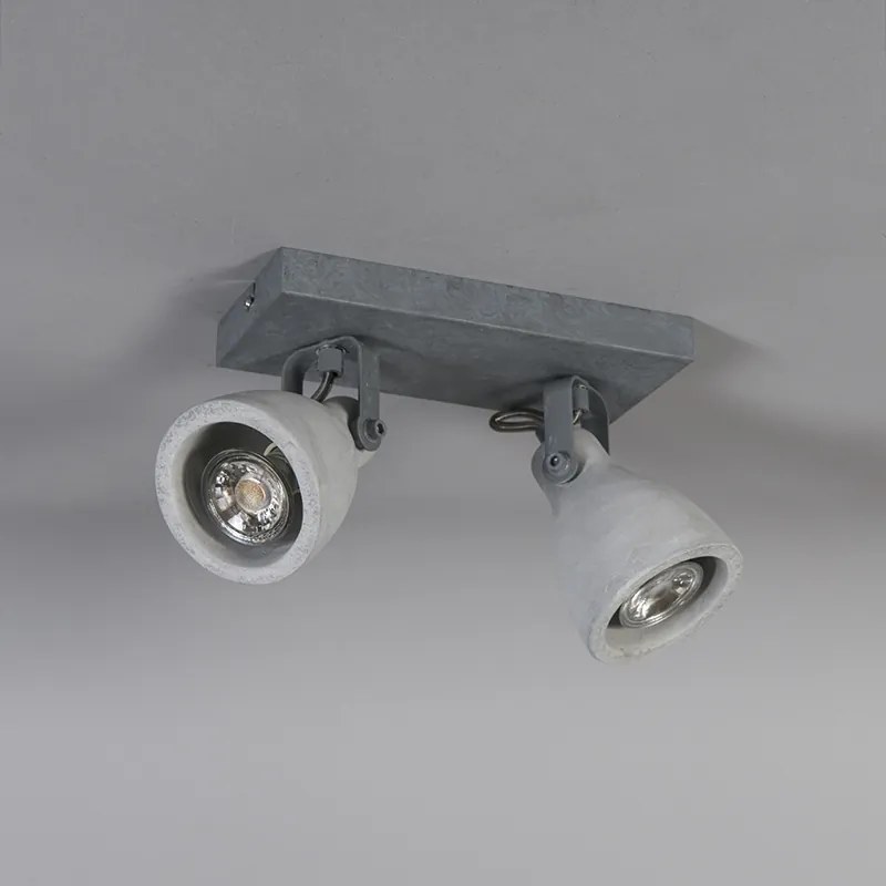 Индустриален прожектор сив бетон 2-светлина - Creto