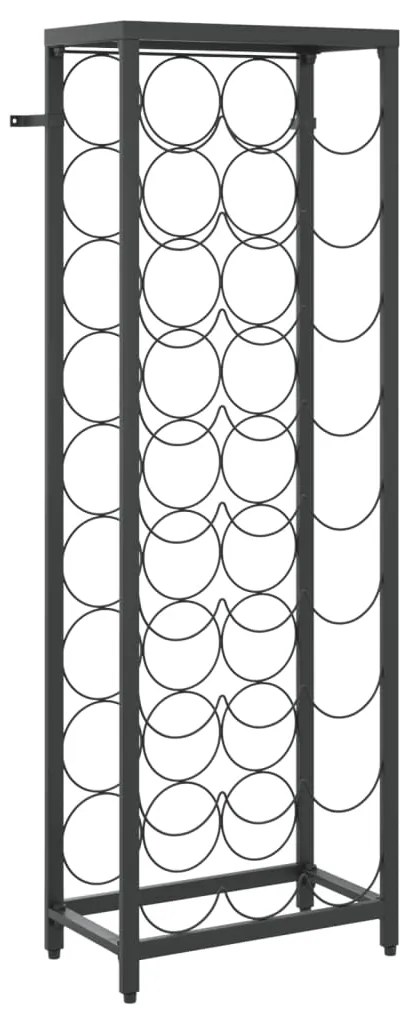 358365 vidaXL Поставка за вино за 27 бутилки черна 34x18x100 см ковано желязо