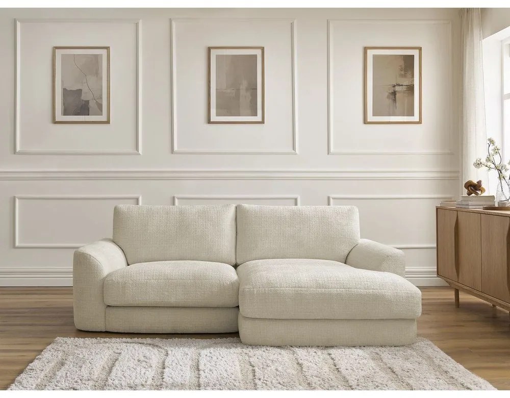 Бежов шенилов ъглов диван (десен ъгъл) Leonore – Bobochic Paris