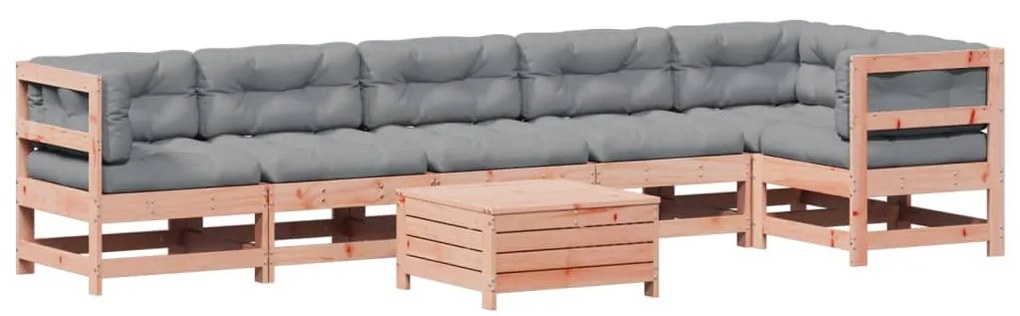 3250870 vidaXL Градински комплект с възглавници, 7 части, дугласко дърво масив