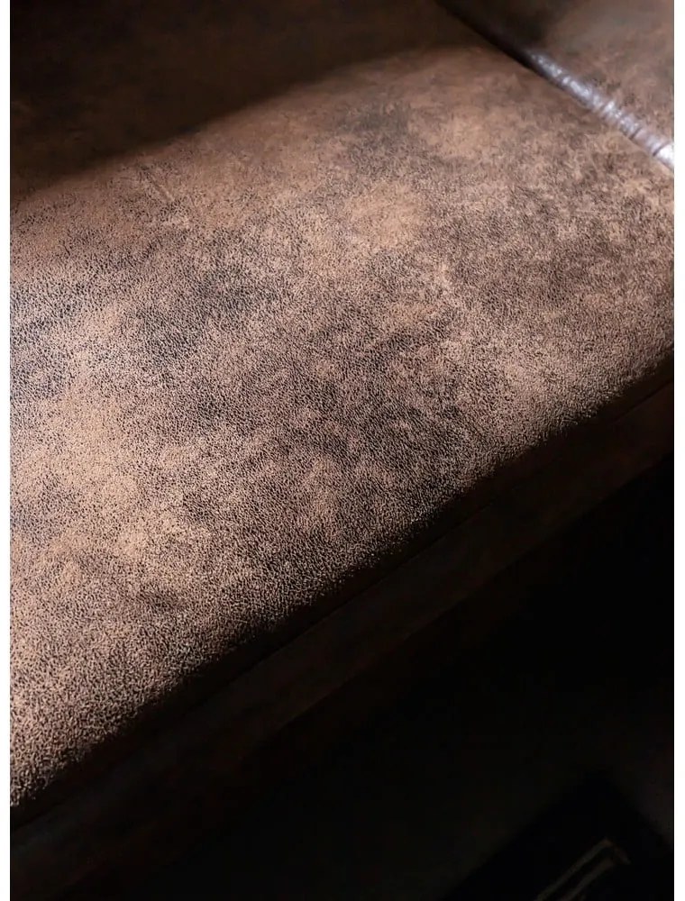 Кафяв разтегателен ъглов диван от изкуствена кожа (десен ъгъл) Lofty Lilly – Miuform