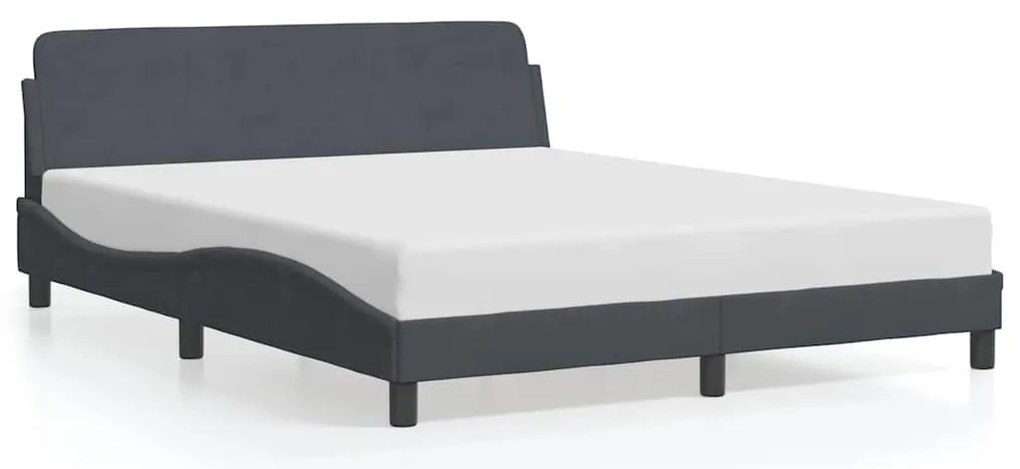 373213 vidaXL Рамка за легло Dover, тъмносива, 160x200 см, кадифе