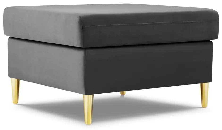 Светлосива кадифена табуретка Kyoto – Cosmopolitan Design