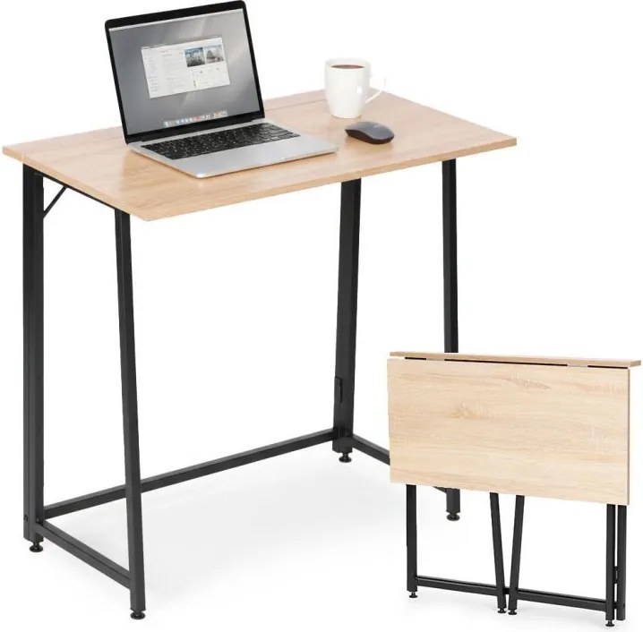 Сгъваема работна маса в стил Loft 80 x 45 cm cветлокафяво