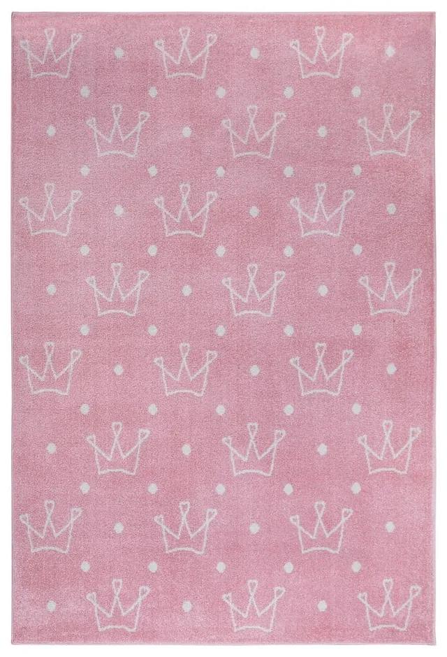Розов детски килим 120x170 cm Crowns - Hanse Home