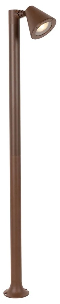 Модерен външен стълб ръждяво кафяв 100 см IP44 Регулируем - Ciara