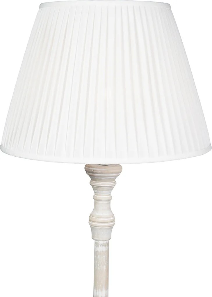 Интелигентна подова лампа сива с плътно абажур бял с Wi-Fi A60 - Classico