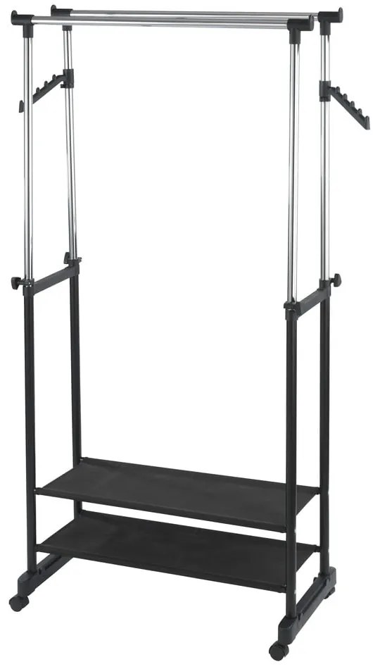 Метална телескопична подвижна закачалка за дрехи All In Black - Wenko