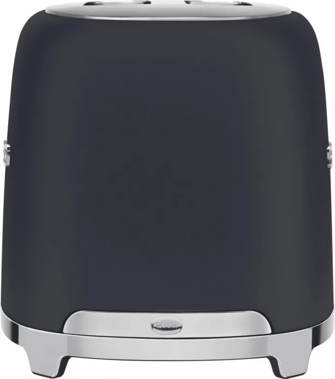 Тостер за хляб SMEG 50's Style TSF01BLMEU, 950W, 2 филии, 6 нива, Тавичка за трохи, Вграден кабел, Неръждаема стомана, Черен мат
