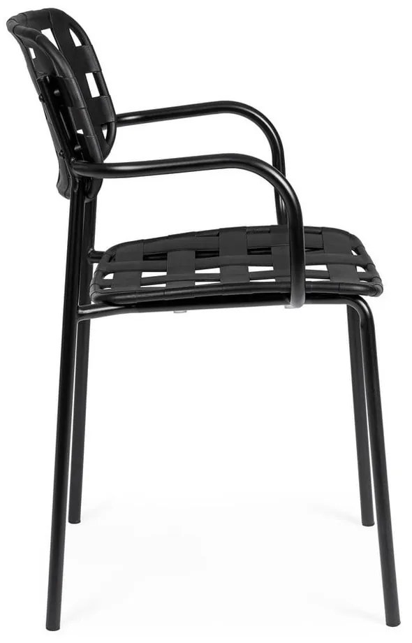 Черни градински столове в комплект от 4 бр. метални Clover – Bizzotto