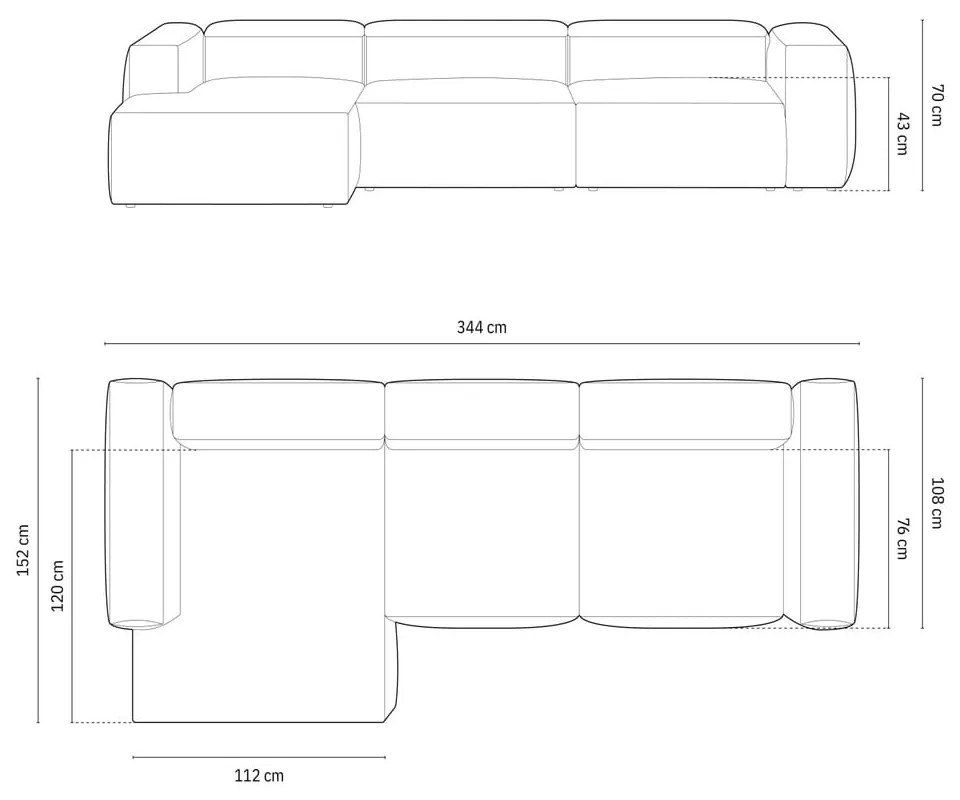 Кафяв ъглов диван (ляв ъгъл) Bergamo – Cosmopolitan Design
