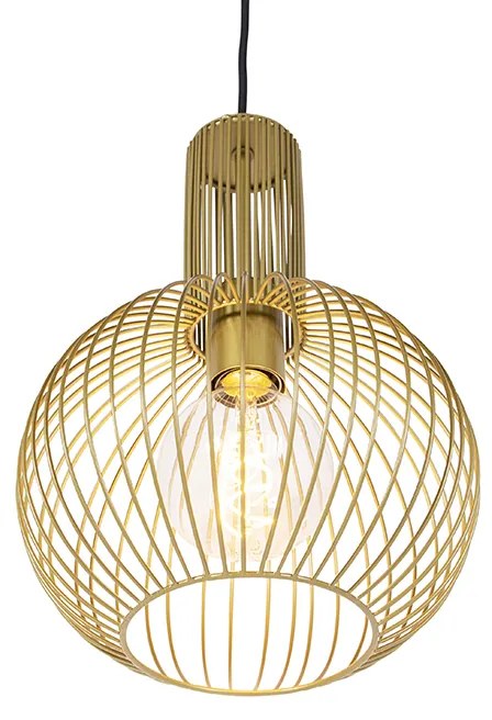 Дизайнерски висящ аплик златен - Wire Whisk