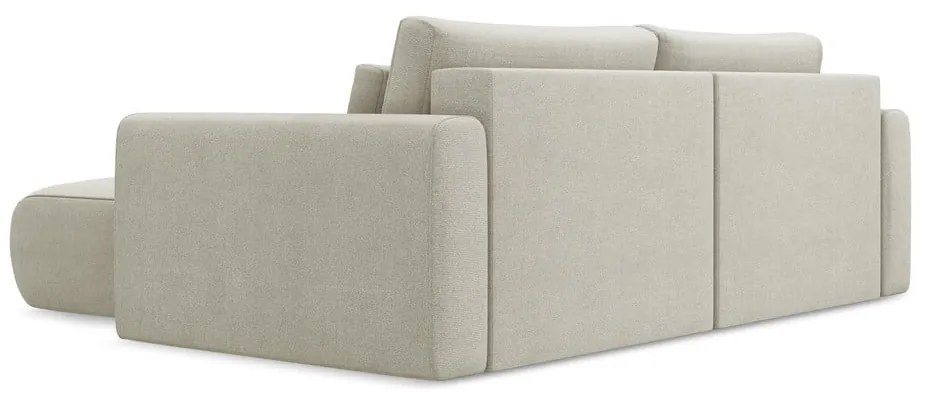 Бежов разтегателен ъглов диван с място за съхранение (десен ъгъл) Kapua – Makamii