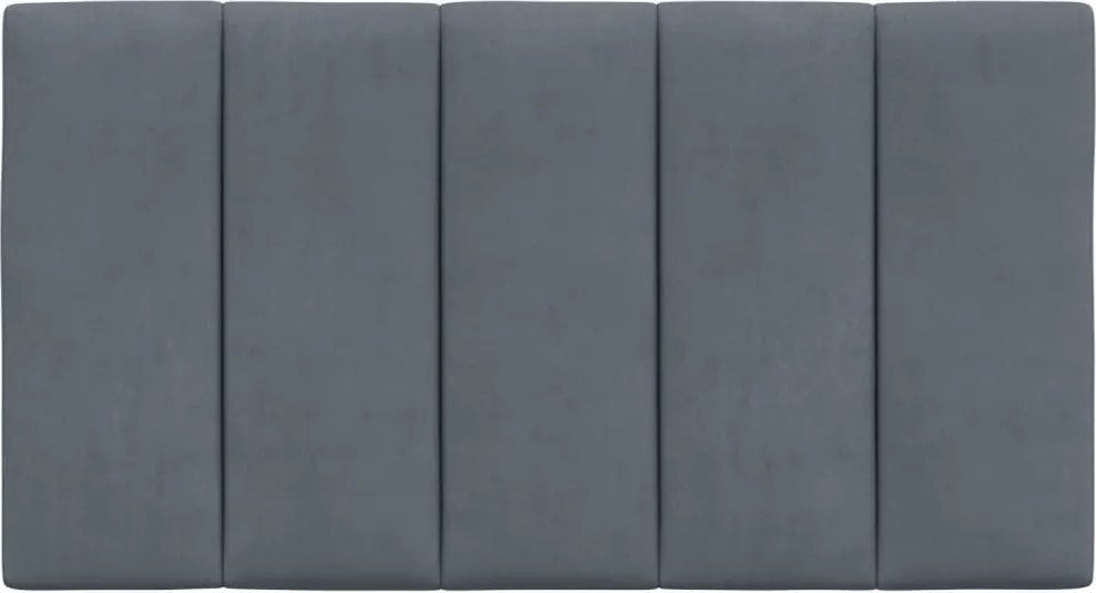 Мека табла за легло, тъмносива, 90 см, кадифе