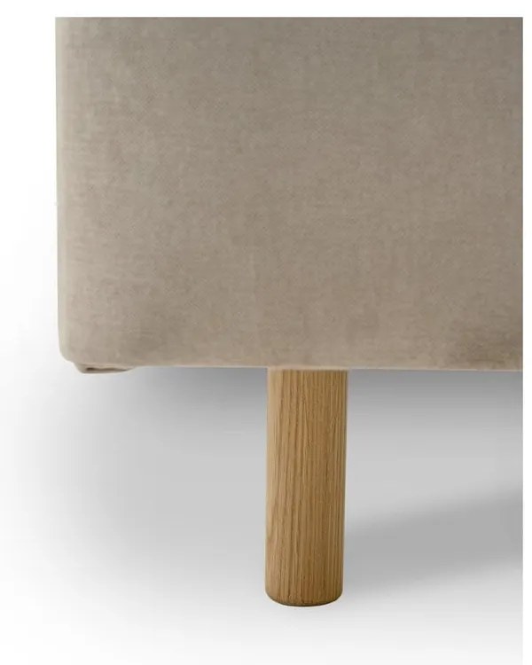 Бежово тапицирано двойно легло с включена подматрачна рамка 180x200 cm Zee – Scandic