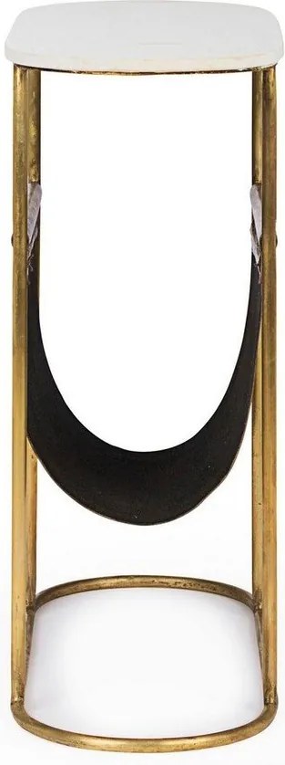 Кафява/ в златист цвят конзолна маса с мраморна плоча 23x53 cm Marmol – Bizzotto