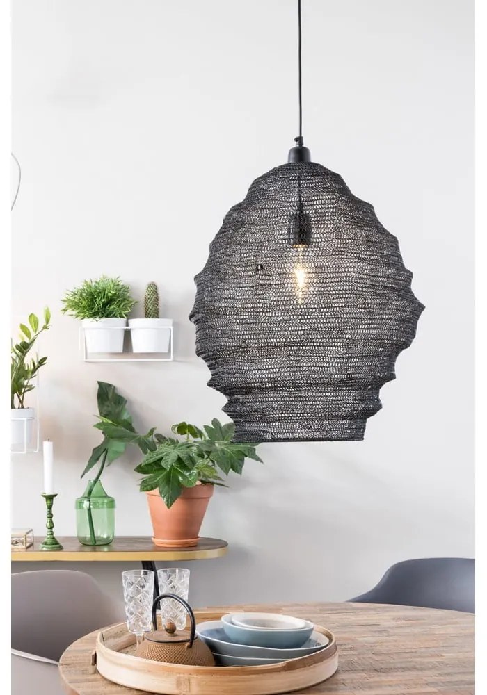 Черно висящо осветително тяло , ø 48 cm Lena - White Label