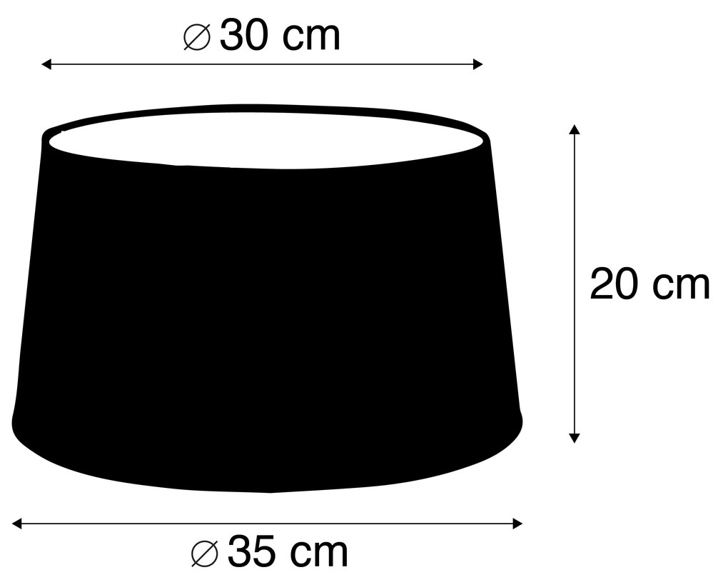 Ленен абажур кафяв кръгъл ъглов 35/30/18