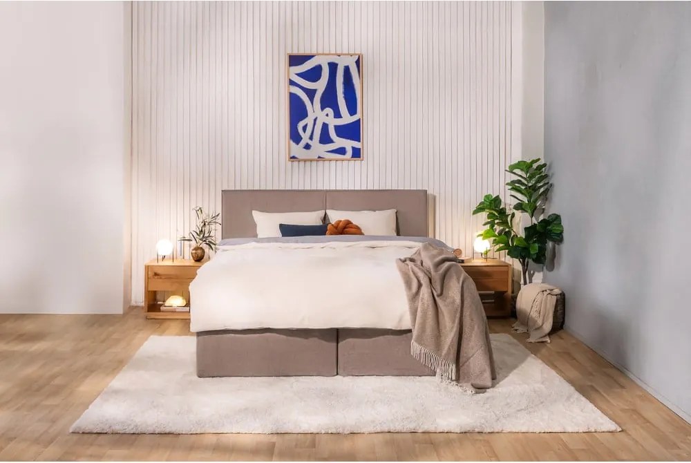 Боксспринг легло в кафяво-сив цвят 180x200 cm Olia Bold – Bonami Selection