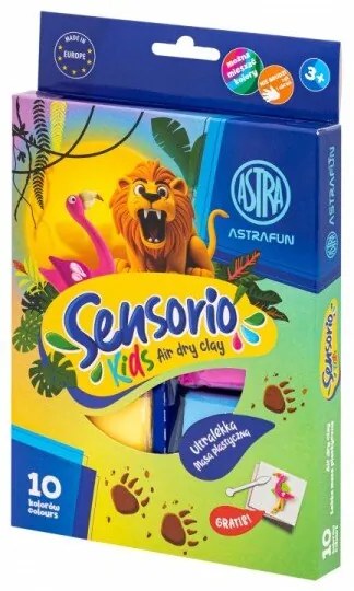 Комплект самовтърдяваща се глина (бъзросъхнеща), Astra, Sensorio Kids Jungle,  10 цвята