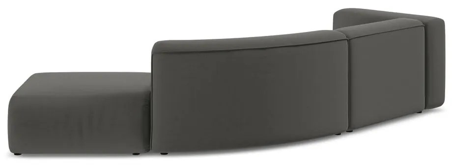 Сив кадифен шезлонг (десен ъгъл) Ekahi – Makamii