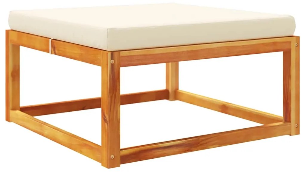 4008158 vidaXL Градинска табуретка с възглавница, 65x65x29 см, акация масив