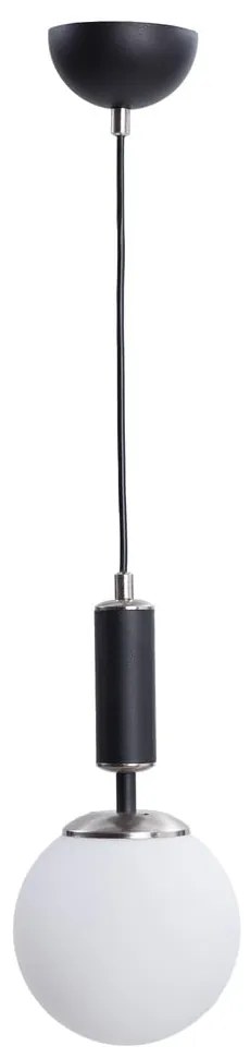 Черно-бяла висяща лампа със стъклен абажур ø 15 cm Hector - Squid Lighting