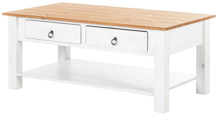 Масичка за кафе от бял бор с естествен плот Inda - Støraa