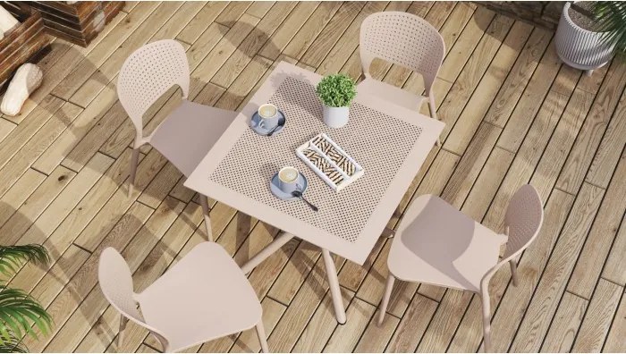 ТОДО Бежово - МОДЕРЕН СТОЛ ЗА КУХНЯ/ ГРАДИНА/ КАФЕНЕ (ВЕРТИКАЛНО ПОДРЕЖДАНЕ)